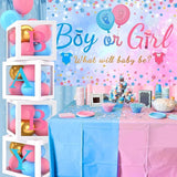 Gender Reveal Baby Balloon Boxes Decorations Pink Blue Balloon Arch