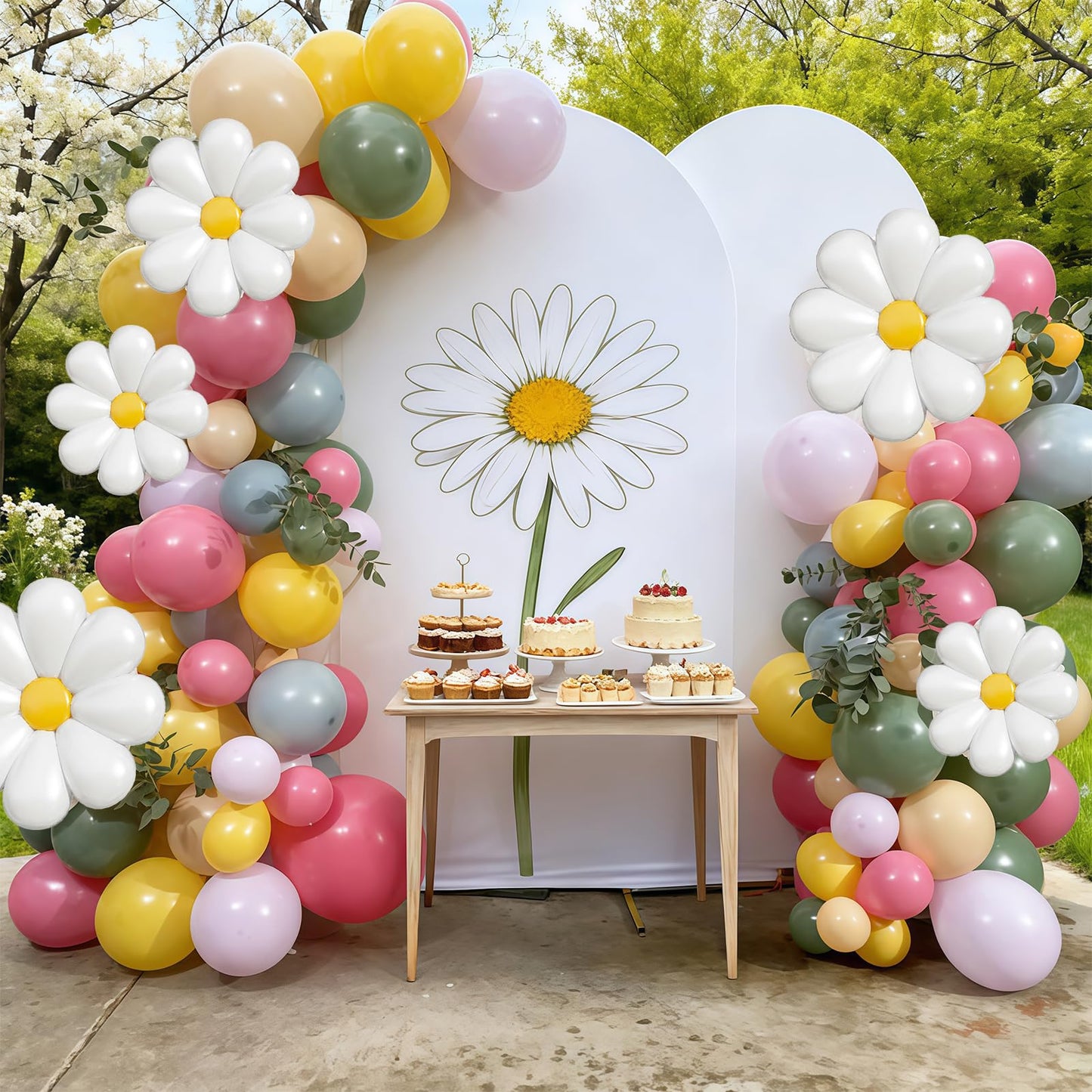 Boho Rainbow Balloons Retro Colorful Floral Balloon Assorted Colors