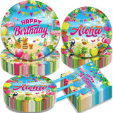 200Pcs Hawaiian Aloha Party Tableware Set Luau Tropical Birthday