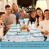 452 Pcs Light Blue Christmas Party Decoration for 50 Plaid Gingham