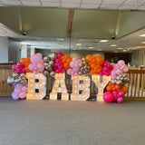 Bezente Pink and Orange Latex Balloons,60pcs 12 inch Light & Hot Pink