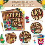 96Pcs Hawaiian Tiki Party Supplies Tiki Party Plates Disposable
