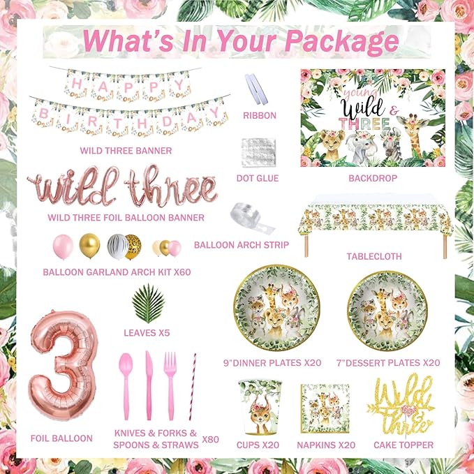 231 PCs Young Wild and Three Decorations Girl Hombae Jungle Safari