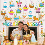 25Pcs Easter Decorations Set with Happy Easter Banner Easter Egg