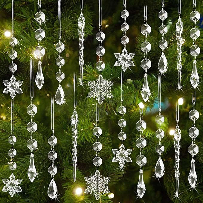 80pcs Christmas Tree Decoration Crystal Ornaments - Acrylic Christmas