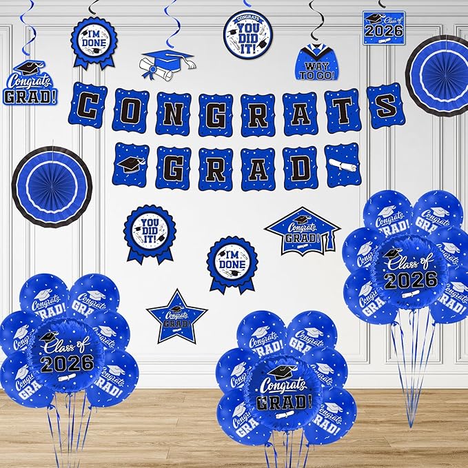 Graduation Decorations 2026 Set Congrats Grad Banner Class of 2026