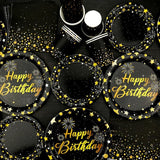 Black Gold Party Decoration - Black and Gold Birthday Party Tableware