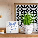 CUANFDDSF Trendy Blue Bow Coquette Room Decor Wooden Box Sign,