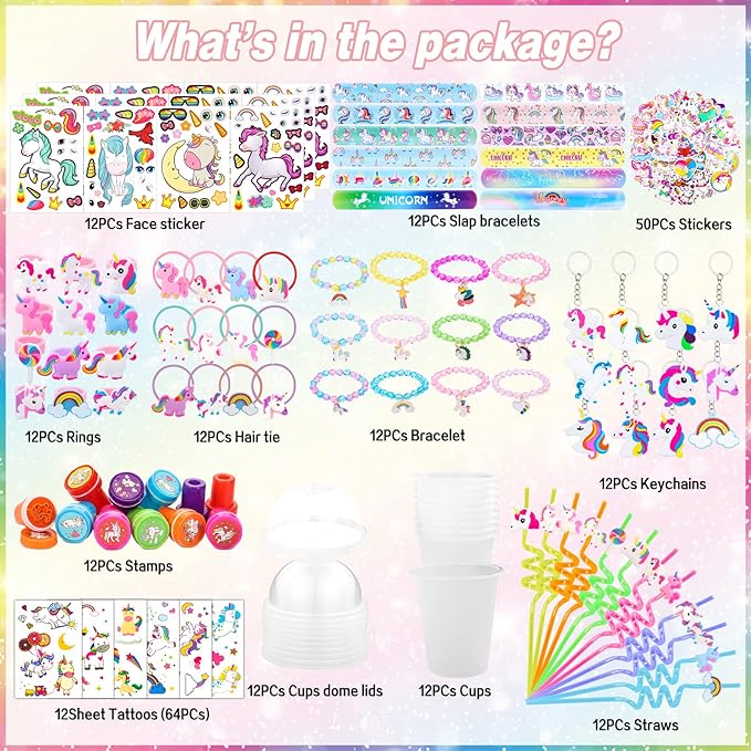 220Pcs Unicorn party favors for kids Unicorns Theme Birthday party
