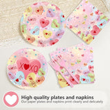 200Pcs Valentine's Day Decorations Happy Valentine Plates and