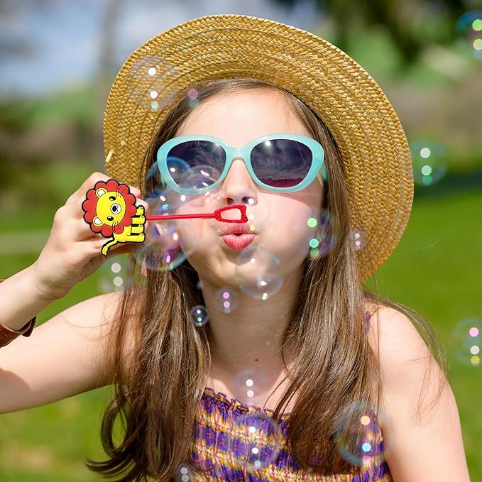 Jungle Safari Party Favors 24Pcs Wild Animals Bubble Wands for Kids