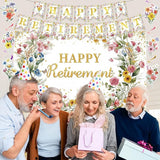 8pcs Floral Retirement Party Decorations for Women Wildflower Happy