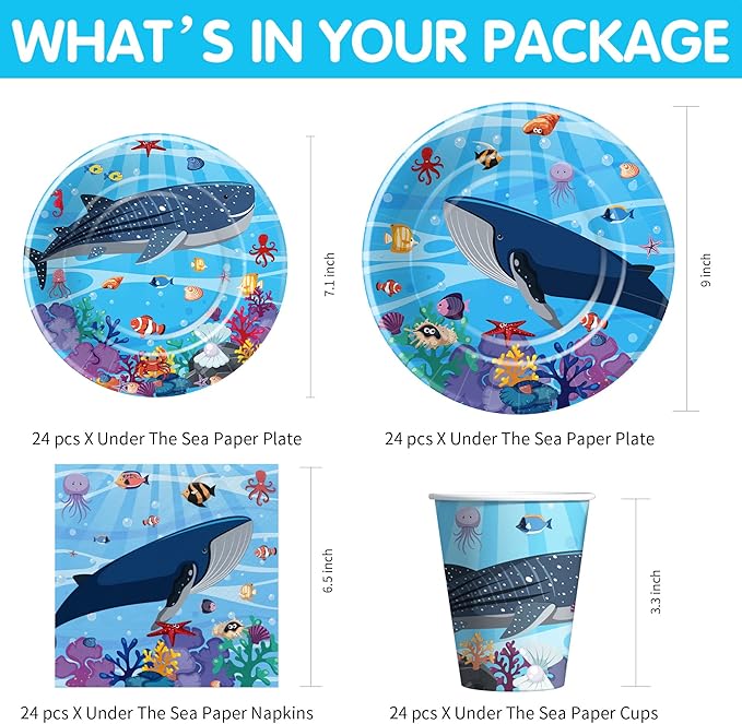 Under The Sea Party Decorations Dinnerware Ocean Birthday Party
