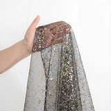Artoid Mode Black Gold Gauze Table Runner 59x120 Inch 10FT, Glitter