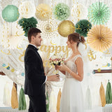 Engagement Party Decorations Green and Gold Glitter Happy Engagement