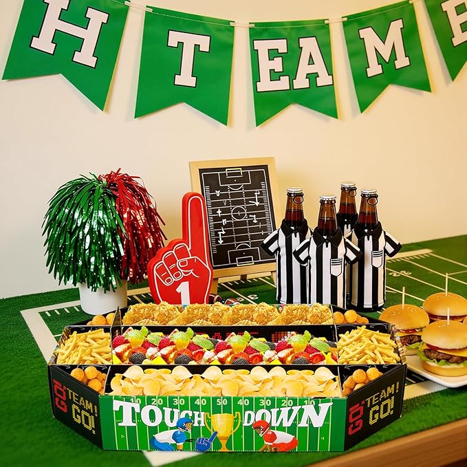 Football Party Supplies Kit Huge 24X14 Inch Football Snack Stadium