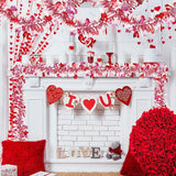 66 FT Valentine's Day Heart Tinsel Garland Decor Red Pink Heart