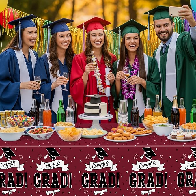 QZYL 2 PCS Graduation Decorations 2026, 108" X 54" Maroon Graduation