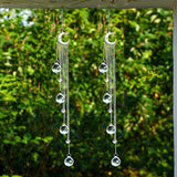 20.5inch Hanging Clear Crystal Suncatcher Ornaments with Moon Decor