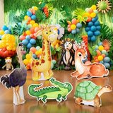 5 Pcs Large Jungle Safari Animal Cardboard Cutouts 16.5 to 26.4 inch