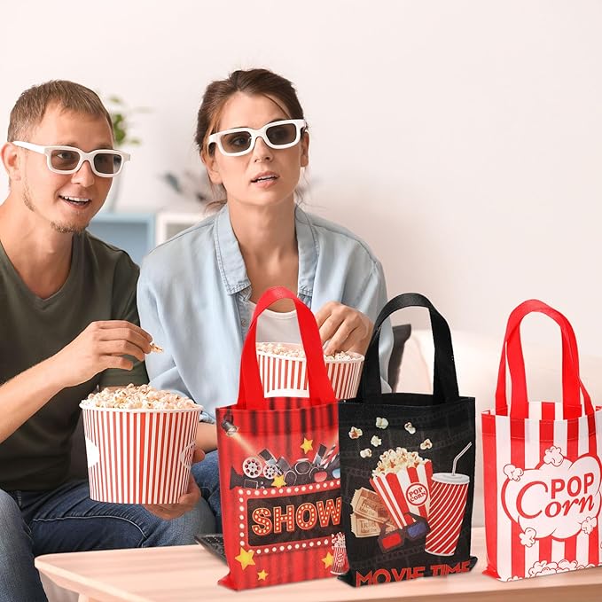 32 Pcs Movie Night Party Favor Bags Movie Theater Non Woven Treat
