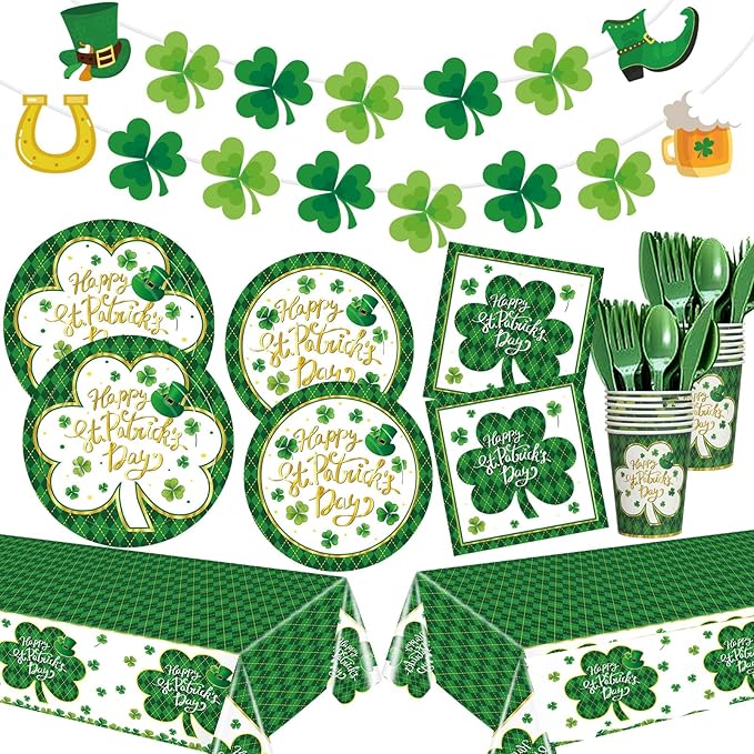 403 Pcs St Patrick's Day Party Decorations for 50 Lucky Shamrock