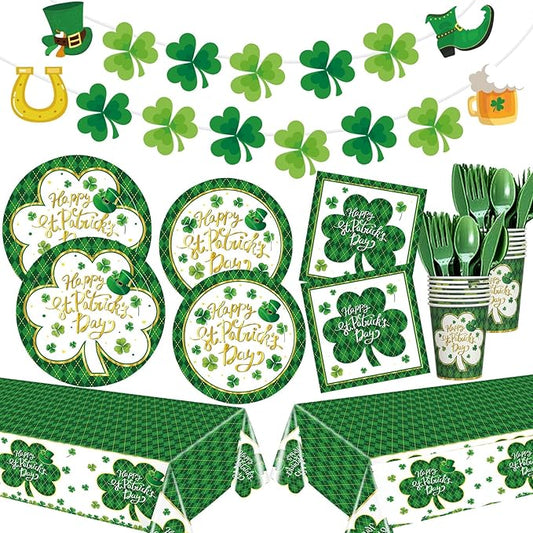 403 Pcs St Patrick's Day Party Decorations for 50 Lucky Shamrock
