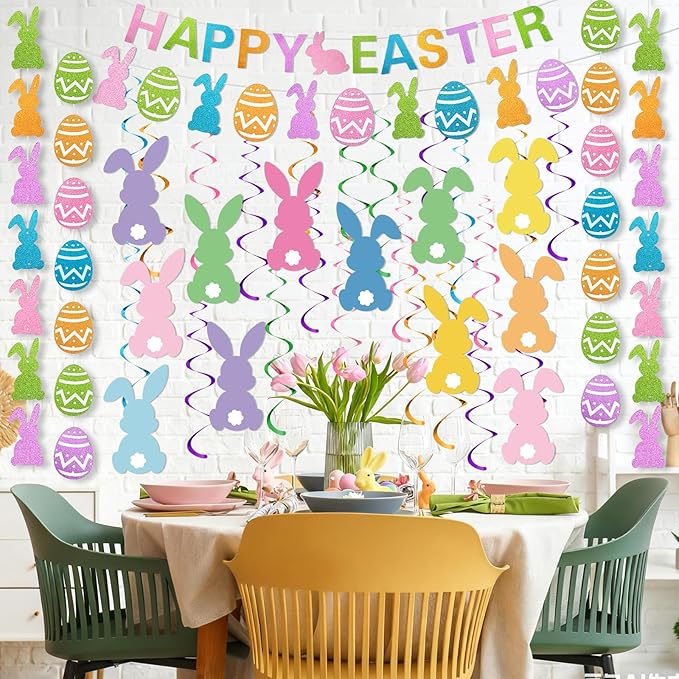 30 Pcs Happy Easter Decorations Set Easter Party Decoration Egg