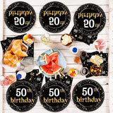 50th Birthday Party Supplies Serves 24 Black and Gold 50 Years Old