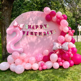 Pink 2nd Birthday Balloons Decorations, Hot Pink Rose Polka Dots