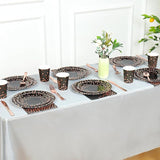 175PCS Black and Rose Gold Party Supplies,Rose Gold Dot on Black