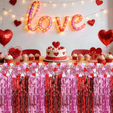 Valentines Party Decorations 4 Pcs Valentine's Day Red Pink Table
