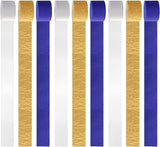 Navy-Blue White-Gold Crepe Paper Streamers - 9 Rolls Royal Blue
