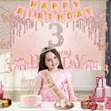 3rd Birthday Decorations for Girls 32PCS 3 year old Birthday Party