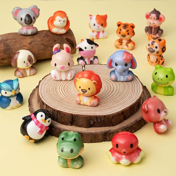 Party Favors for Kids 24PCS Safari Animal Squishy Toys,Goodie Bag