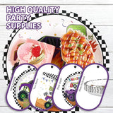 96 Pcs Monster Theme Truck 3rd Birthday Party Supplies Green Purple