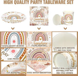 200 Pcs Rainbow Baby Shower Paper Plates Napkins Cups Baby Shower