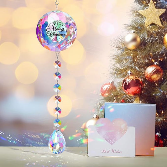 Merry Christmas Crystal Suncatcher Ornament Gifts for Women Mom Wife