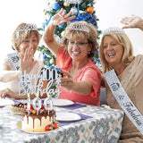 100th Birthday Decorations for Women Silver with 100th Birthday Sash