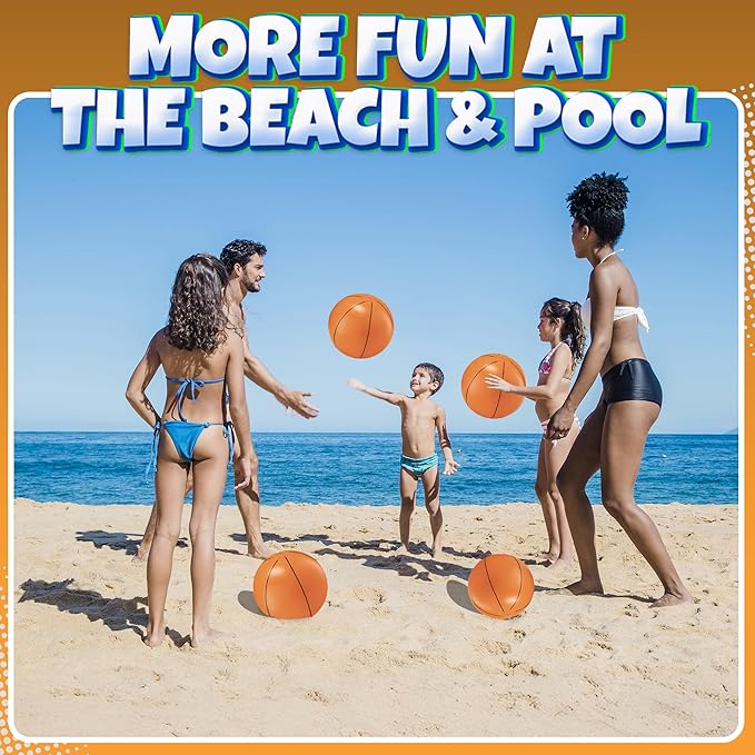 Inflatable Basketballs Pack of 12 16 inch Beach Balls for Pool Beach