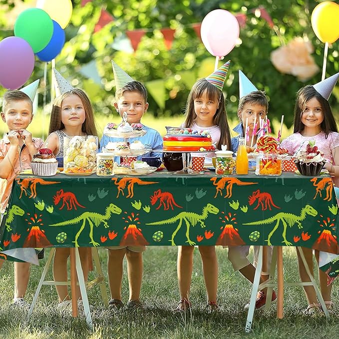 3 Pieces Dinosaur Birthday Decorations Party Tablecloth Dinosaur