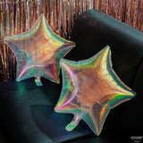 KatchOn, Transparent Iridescent Star Balloons - Big 19 Inch, Pack of 8
