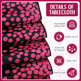 Breling 12 Pack Black and Hot Pink Disposable Plastic Tablecloths and
