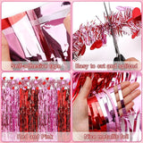 Valentines Party Decorations 4 Pcs Valentine's Day Red Pink Table