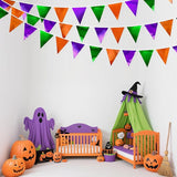 Halloween Party Decorations Metallic Fabric Green Orange Purple