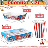 108 Pcs 36 Sets Christmas Movie Night Snack Trays Popcorn Boxes