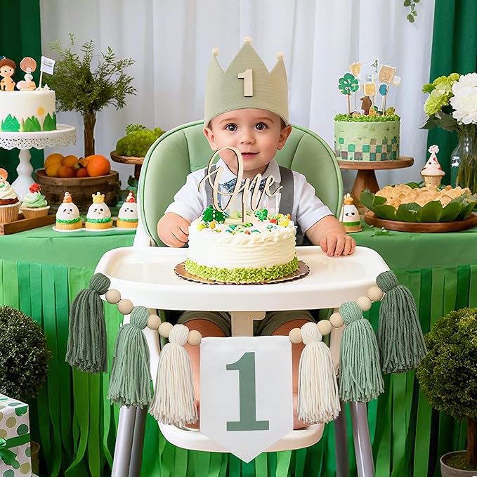 Wild One High Chair Banner For 1st Birthday Party Boy Decorations