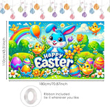 Nuxovilar Easter Banner Polyester 43x70.86 Inches Banner Easter for