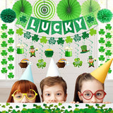 St Patrick's Day Decorations Set with Lucky Banner Shamrock Garland