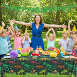 3 Pack Dinosaur Plastic Tablecloth 54 X 108Inch Disposable Dinosaur